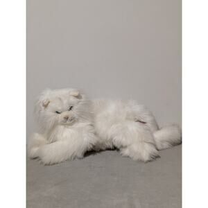 Vintage Russ Berrie Fancy Feast White Persian Cat Plush Stuffed Animal 17"